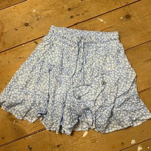 Blue and white floral skirt